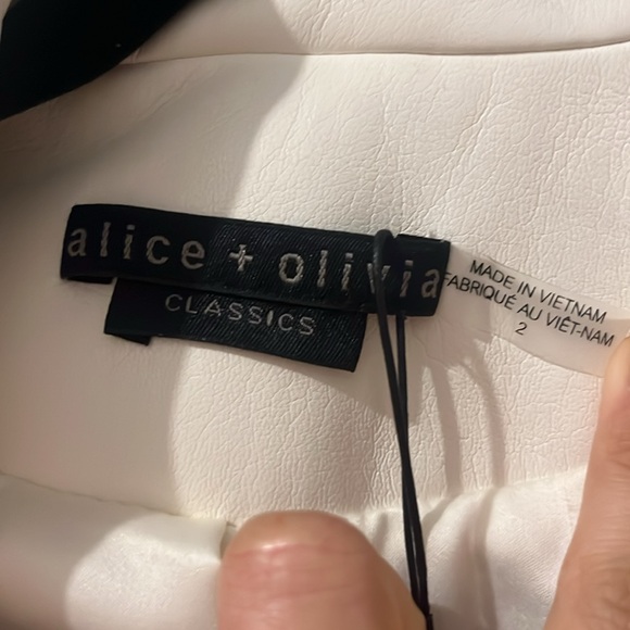 Alice and olivia new with tag leather white jacket - Picture 2 of 3